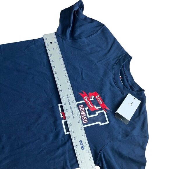 Nike T-Shirt WMNS S Blue Air Jordan Howard University Heavy Weight HBCU Jumpman - Picture 5 of 10